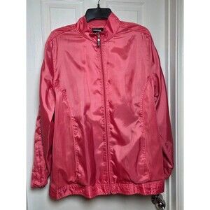 Avenue Plus Size Pink Full Zip Windbreaker Track Jacket - Size 18/20